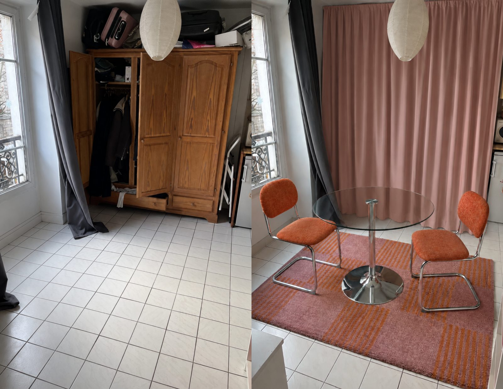 Studio parisien, Paris 15e — salle à manger